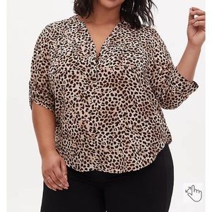 Torrid - Harper Leopard Georgette Pullover Blouse - 2X - NWT